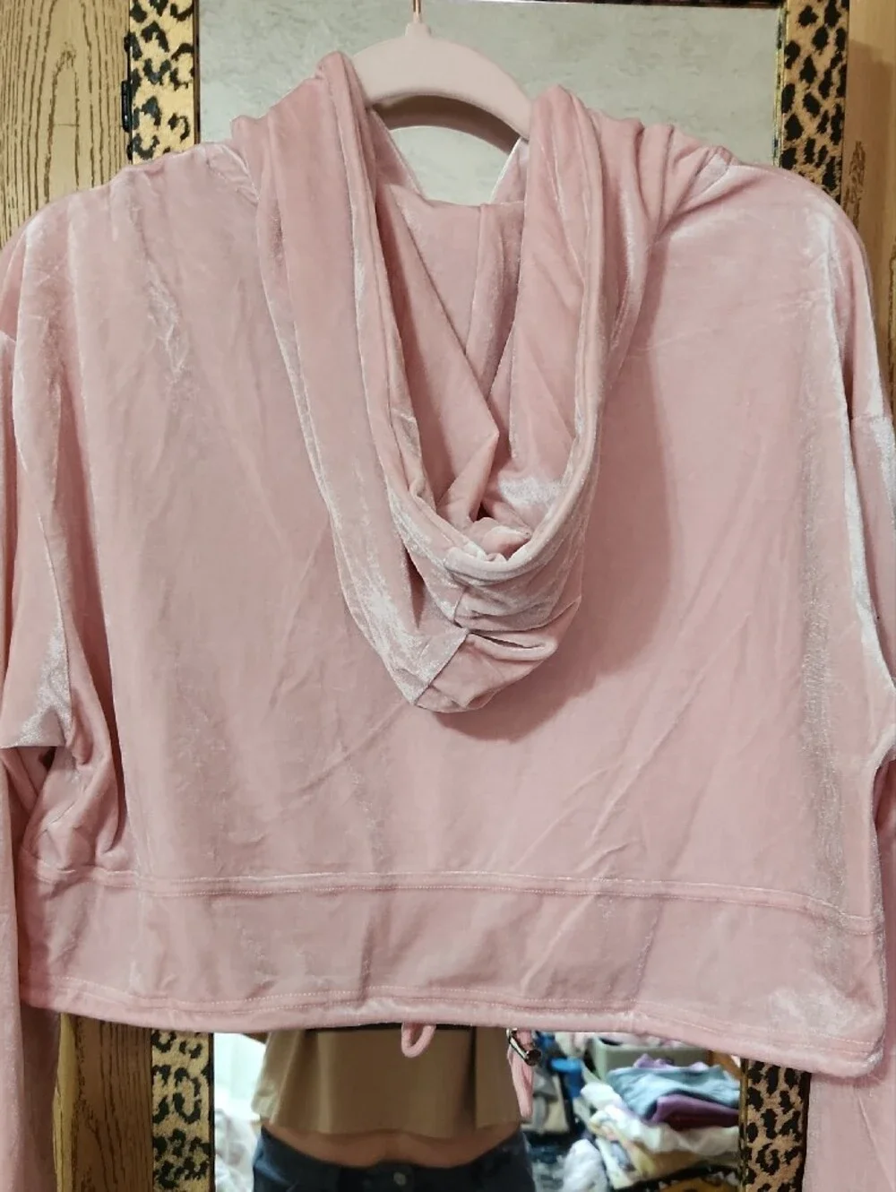 Rose Velvet Velvet Rose Pink Cropped Hoodie And Pants by Rose Velvet - Picture 2 of 6